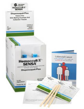 Rapid Test Kit Hemoccult® Sensa® Dispensapak™ Plus Colorectal Cancer Screening Fecal Occult Blood Test (FOBT) Stool Sample 40 Tests (40/BX 4BXS/CS) by Hemocue, Inc.  ID 64130A